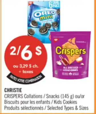 Pharmaprix CHRISTIE CRISPERS Snacks (145 g) or Kids Cookies offer