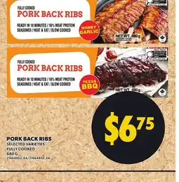 Loblaws PORK BACK RIBS, 680 G offer