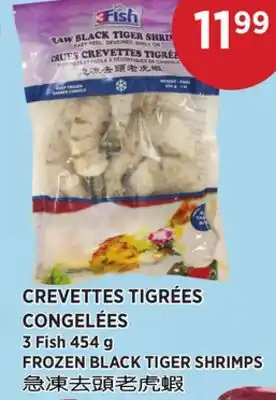 Kim Phat 3 Fish FROZEN BLACK TIGER SHRIMPS offer
