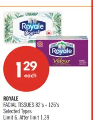 Shoppers Drug Mart ROYALE FACIAL TISSUES 82's - 126's offer