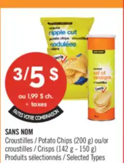 Pharmaprix NO NAME Potato Chips (200 g) or Crisps (142 g - 150 g) offer