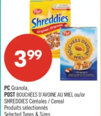 Pharmaprix PC Granola, POST SHREDDIES Cereal offer