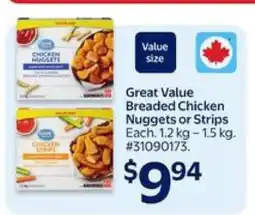 Walmart Great Value Breaded Chicken Nuggets or Strips offer