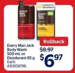 Walmart Every Man Jack Body Wash or Deodorant offer