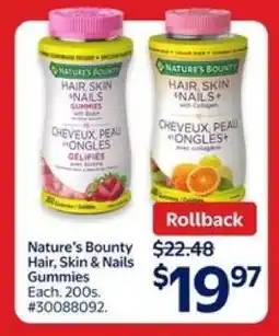 Walmart Nature's Bounty Hair, Skin & Nails Gummies offer