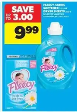 Real Canadian Superstore Fleecy Fabric Softener or Dryer Sheets offer