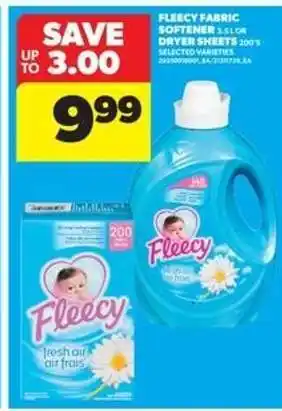 Real Canadian Superstore Fleecy Fabric Softener or Dryer Sheets offer
