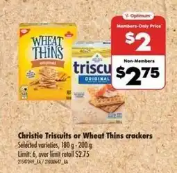 No Frills Christie Triscuits or Wheat Thins crackers offer