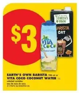 No Frills EARTH'S OWN BARISTA or VITA COCO COCONUT WATER offer