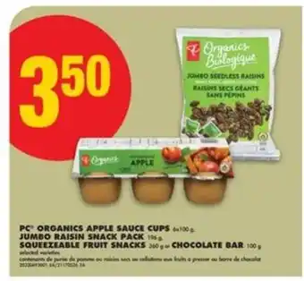 No Frills PC Organics Apple Sauce Cups offer