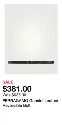 Holt Renfrew FERRAGAMO Gancini Leather Reversible Belt offer
