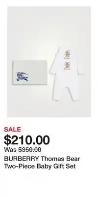Holt Renfrew BURBERRY Thomas Bear Two-Piece Baby Gift Set offer