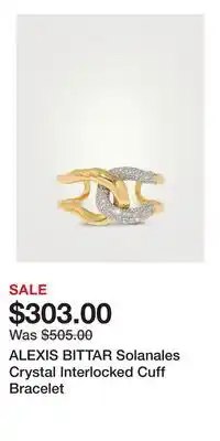 Holt Renfrew ALEXIS BITTAR Solanales Crystal Interlocked Cuff Bracelet offer