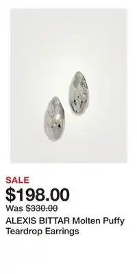 Holt Renfrew ALEXIS BITTAR Molten Puffy Teardrop Earrings offer