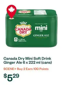 Voilà Canada Dry Mini Soft Drink Ginger Ale 6 x 222 ml (cans) offer