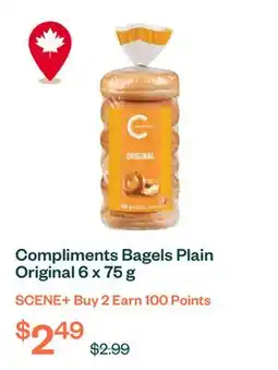 Voilà Compliments Bagels Plain Original 6 x 75 g offer
