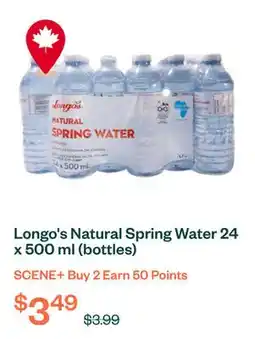 Voilà Longo's Natural Spring Water 24 x 500 ml (bottles) offer