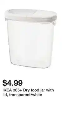 IKEA IKEA 365+ Dry food jar with lid, transparent/white offer