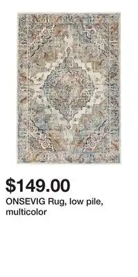 IKEA ONSEVIG Rug, low pile, multicolor offer