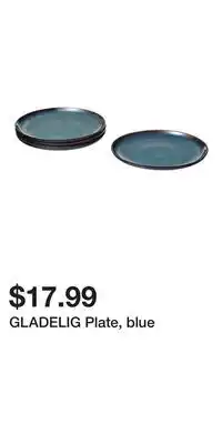 IKEA GLADELIG Plate, blue offer