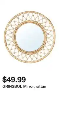 IKEA GRINSBOL Mirror, rattan offer