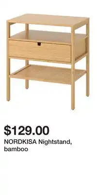 IKEA NORDKISA Nightstand, bamboo offer