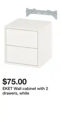 IKEA EKET Wall cabinet with 2 drawers, white offer