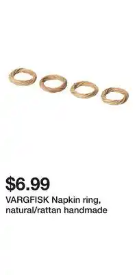 IKEA VARGFISK Napkin ring, natural/rattan handmade offer