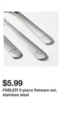 IKEA FABLER 3-piece flatware set, stainless steel offer