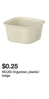 IKEA NOJIG Organizer, plastic/beige offer
