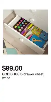IKEA GODISHUS 3-drawer chest, white offer