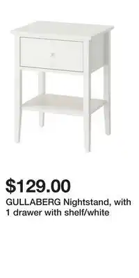 IKEA GULLABERG Nightstand, with 1 drawer with shelf/white offer