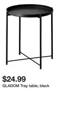 IKEA GLADOM Tray table, black offer