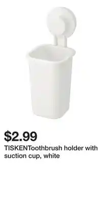 IKEA TISKENToothbrush holder with suction cup, white offer