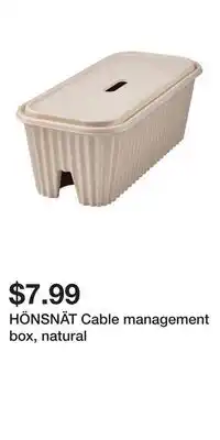 IKEA HÖNSNÄT Cable management box, natural offer
