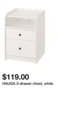 IKEA HAUGA 2-drawer chest, white offer