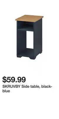 IKEA SKRUVBY Side table, black-blue offer