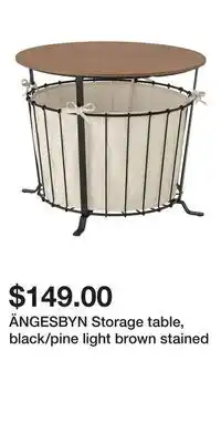 IKEA ÄNGESBYN Storage table, black/pine light brown stained offer