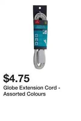 Dollarama Globe Extension Cord - Assorted Colours offer