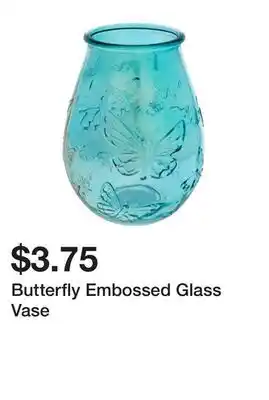 Dollarama Butterfly Embossed Glass Vase offer