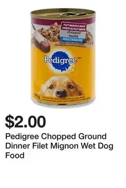 Dollarama Pedigree Chopped Ground Dinner Filet Mignon Wet Dog Food offer