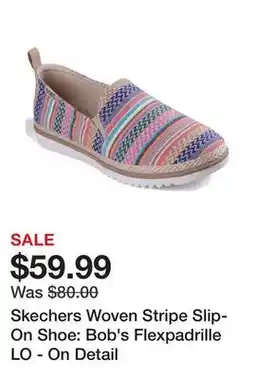 TSC Stores Skechers Woven Stripe Slip-On Shoe: Bob's Flexpadrille LO - On Detail offer