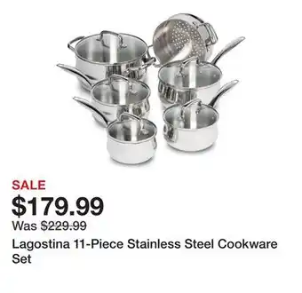 TSC Stores Lagostina 11-Piece Stainless Steel Cookware Set offer