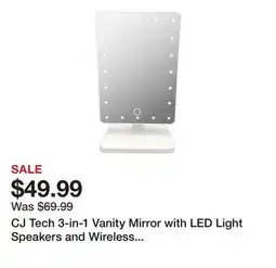 TSC Stores CJ Tech 3-in-1 Vanity Mirror with LED Light Speakers and Wireless Charger offer