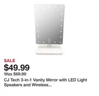 TSC Stores CJ Tech 3-in-1 Vanity Mirror with LED Light Speakers and Wireless Charger offer
