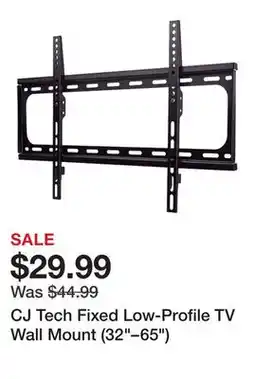 TSC Stores CJ Tech Fixed Low-Profile TV Wall Mount (32–65) offer