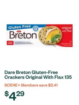 Voilà Dare Breton Gluten-Free Crackers Original With Flax 135 g offer