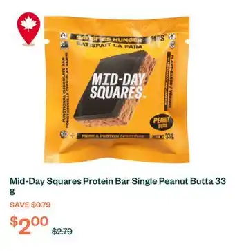 Voilà Mid-Day Squares Protein Bar Single Peanut Butta 33 g offer