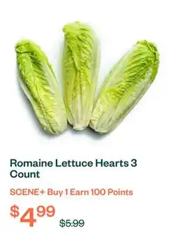 Voilà Romaine Lettuce Hearts 3 Count offer