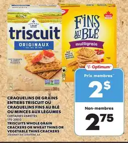 Provigo CRAQUELINS DE GRAINS ENTIERS TRISCUIT OU CRAQUELINS FINS AU BLÉ OU MINCES AUX LÉGUMES, 175-200 G offer